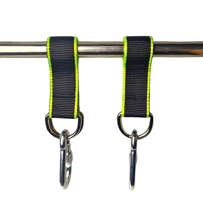 Sangles Courtes pour Hamac et Balançoire, 26 cm, Anneaux en D et 2 Mousquetons Vissants