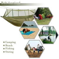 Hamac de Camping avec Moustiquaire, Nylon 210T Ripstop, 260 x 140 cm, Bâche à la Pièce, vue 4
