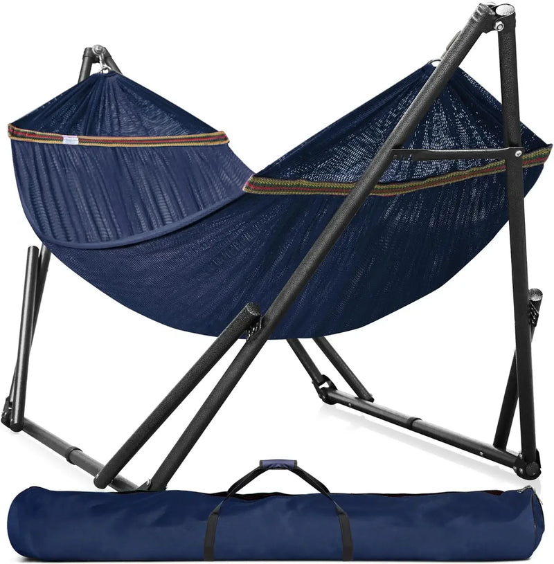 Hamac sur Pied Pliable 2 Places, Barres en Bois et Sac de Transport, vue 19