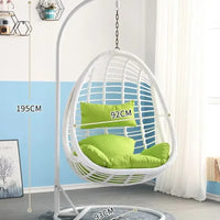 Fauteuil Suspendu Œuf en Résine Tressée avec Pied en Arc, 6 Coloris, vue 5