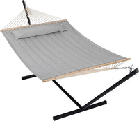 Hamac sur Pied Double Matelassé, Support Acier 12 Pieds, Toile 200 x 140 cm, vue 7