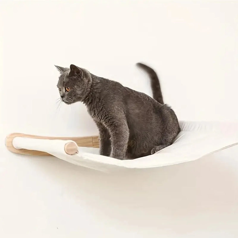 Hamac mural pour chat, griffoir et escalier en bois et sisal à la pièce, vue 4