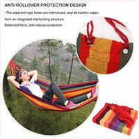 Hamac Rayé 1 Place en Coton, 260 x 80 cm, Sac Inclus, vue 2