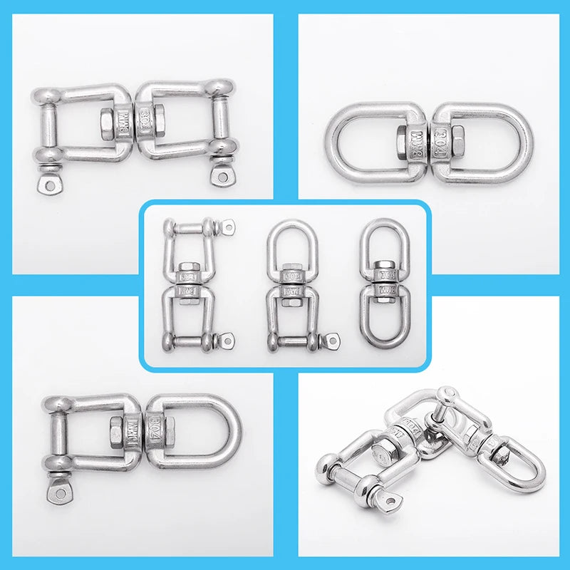 Émerillon double en inox 304 pour hamac et fauteuil suspendu, M4 à M12, vue 4