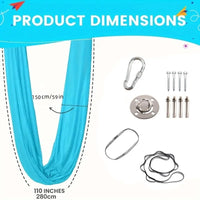 Hamac Suspendu Élastique en Polyamide, 150 x 280 cm, Kit de Fixation, Yoga Aérien, vue 4