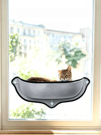 Hamac pour Chat de Fenêtre en Forme de Bol à Ventouses, Gris, 52 cm, vue 5