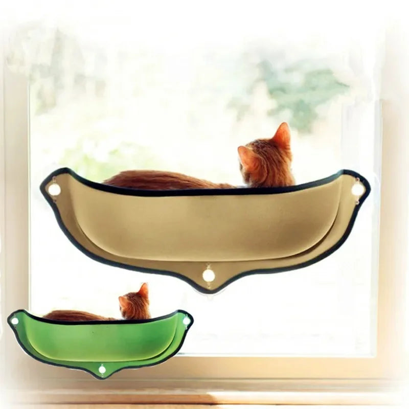 Hamac pour Chat de Fenêtre en Forme de Bol à Ventouses, Gris, 52 cm