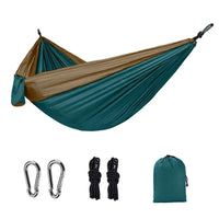 Hamac de Camping 1 Place en Nylon Bicolore, 270 x 140 cm, 7 Coloris, Mousquetons, vue 6