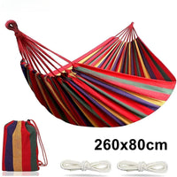 Hamac Double en Coton Rayé 260 cm, Cordes et Sac de Transport, vue 12