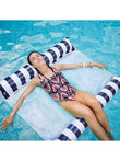 Hamac Gonflable de Piscine 2 Places en PVC Rayé, Rose ou Bleu Marine, 120 x 130 cm