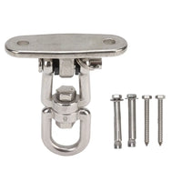 Fixation Hamac Pivotante 360° en Inox 304, Platine 8,2 cm avec Chevilles et Vis, vue 7
