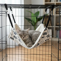 Hamac pour Chat à Suspendre en Cage, Polyester Doublé Peluche, 45 x 35 ou 55 x 45 cm, vue 4