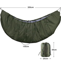 Sous-Couette pour Hamac d'Hiver 250 x 150 cm, Coque Nylon, 2 Mousquetons, Vert ou Rouge Foncé, vue 4