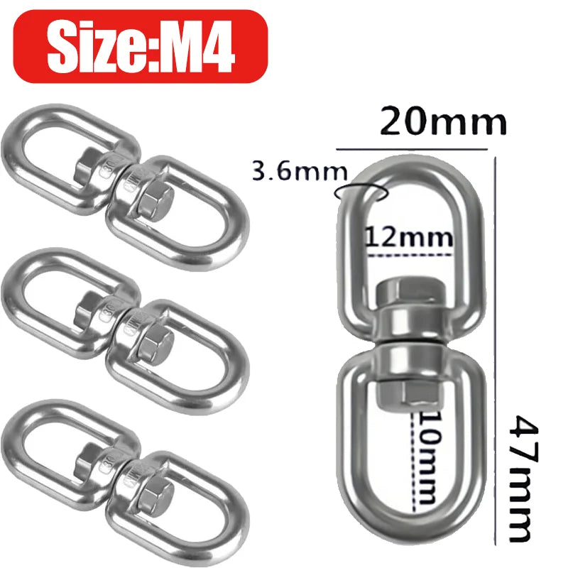 Émerillon Double Inox 304 pour Hamac et Fauteuil Suspendu, M4 à M10, vue 9