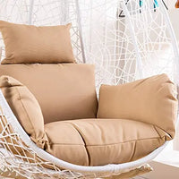 Fauteuil Suspendu Œuf en Rotin Tressé avec Pied en C et Coussins, 92 cm, vue 9