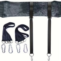 Sangles de Suspension pour Hamac avec Anneaux en D et Mousquetons à Vis, Lot de 2, 30 à 200 cm, vue 3