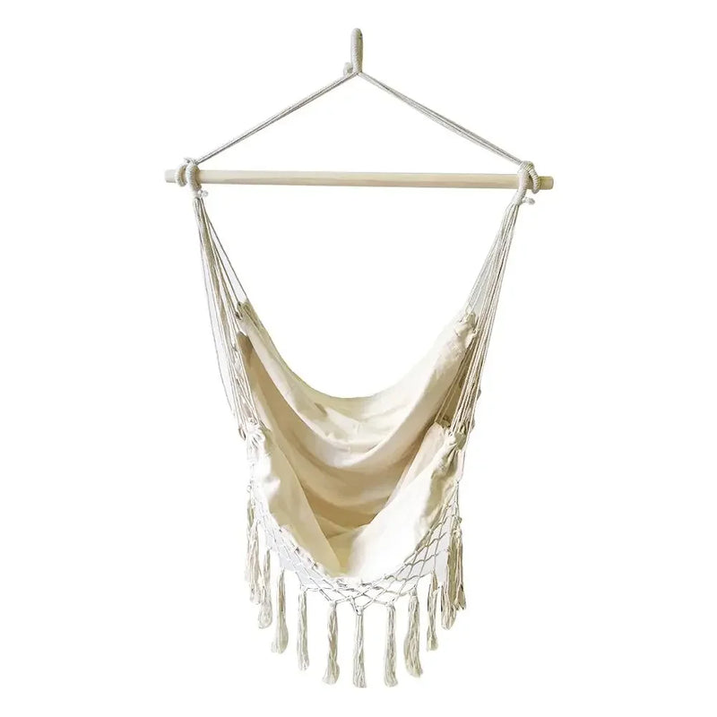 Chaise Hamac Suspendue en Coton, Sans Barre, 130 x 100 cm, Rayée ou à Franges, vue 11