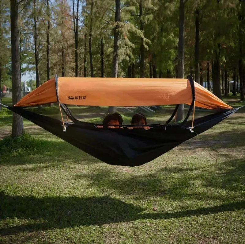 Hamac de camping avec moustiquaire tunnel et toit amovible, 270 x 140 cm, vue 9