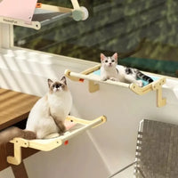 Hamac pour Chat en Bois à Crochets pour Accoudoir de Canapé ou Tiroir, Toile Grise, 47 x 38 cm, vue 2