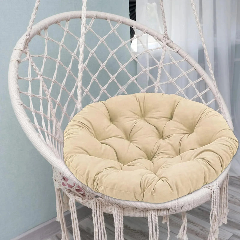 Coussin Rond Capitonné 50 cm pour Fauteuil Suspendu et Fauteuil Papasan, Beige, vue 2