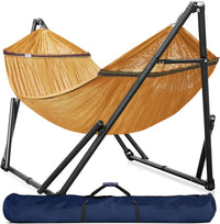 Hamac sur Pied Pliable 2 Places, Barres en Bois et Sac de Transport, vue 16