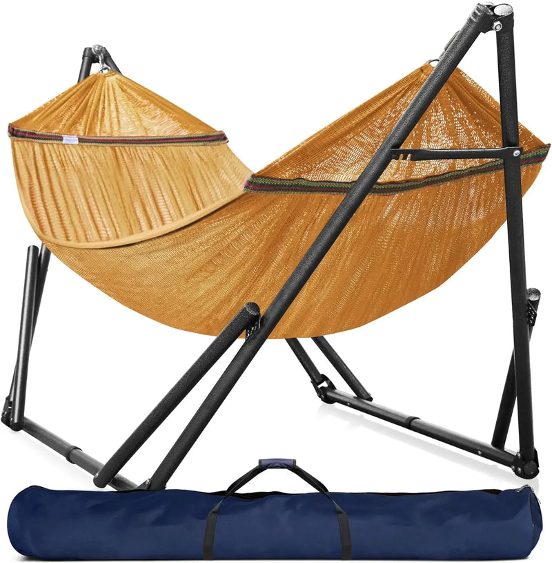 Hamac sur Pied Pliable 2 Places, Barres en Bois et Sac de Transport, vue 16