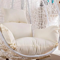 Fauteuil Suspendu Œuf en Résine Tressée avec Pied Métal, Coussin 7 Coloris, vue 10