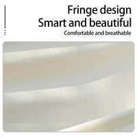 Hamac à franges style bohème en tissu crème, 200 x 150 cm, avec sangles et mousquetons, vue 5