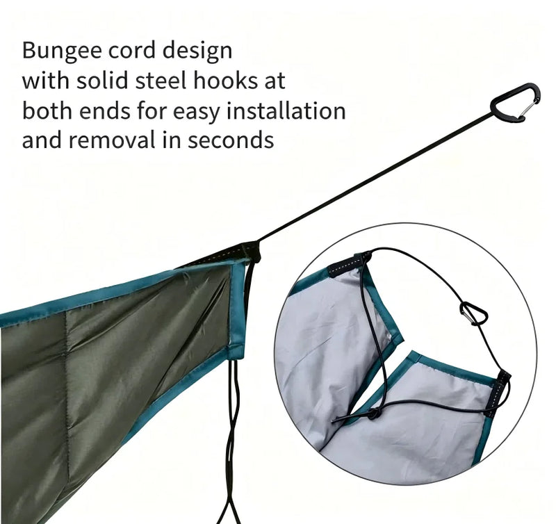 Sous-Couette Isolante pour Hamac, Coupe-Vent, 240 x 135 cm, avec Sac et 2 Mousquetons, vue 3