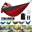 Hamac de Camping 1 Place en Nylon Bicolore, 270 x 140 cm, 7 Coloris, Mousquetons