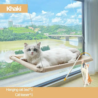 Hamac pour Chat de Fenêtre Suspendu à Ventouses, 4 Coloris, avec ou sans Canne à Jouets, vue 11
