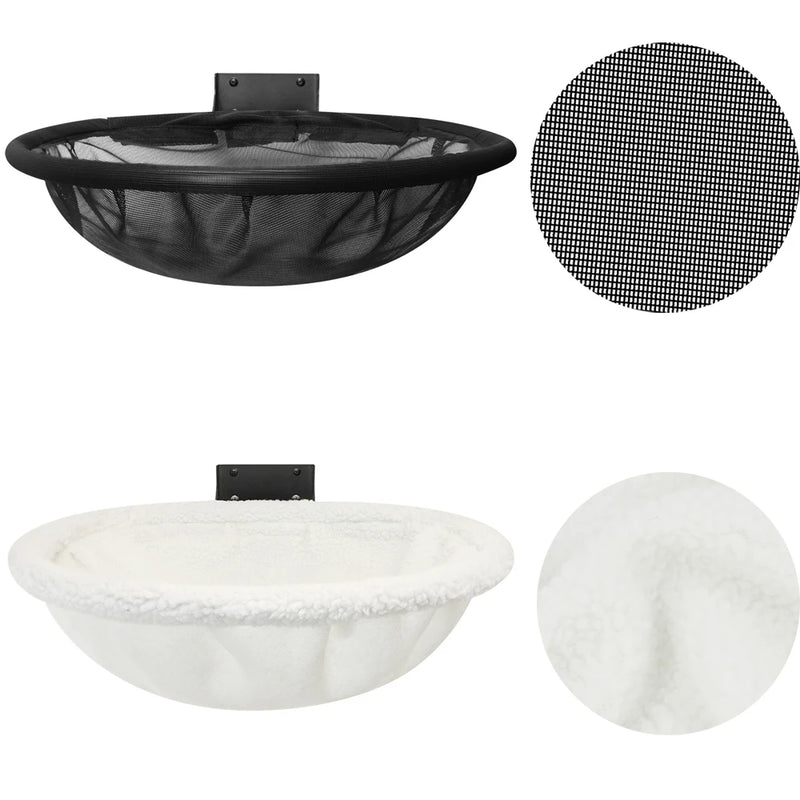 Hamac pour Chat Mural Pliable en Métal et Maille, Coupole de 43,5 cm, Noir ou Blanc, vue 3