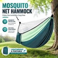 Hamac de Camping avec Moustiquaire Zippée, Polyester, 270 x 140 cm