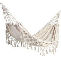 Hamac 2 Places à Franges Macramé, Blanc Cassé ou Noir, 200 ou 240 x 150 cm, vue 8