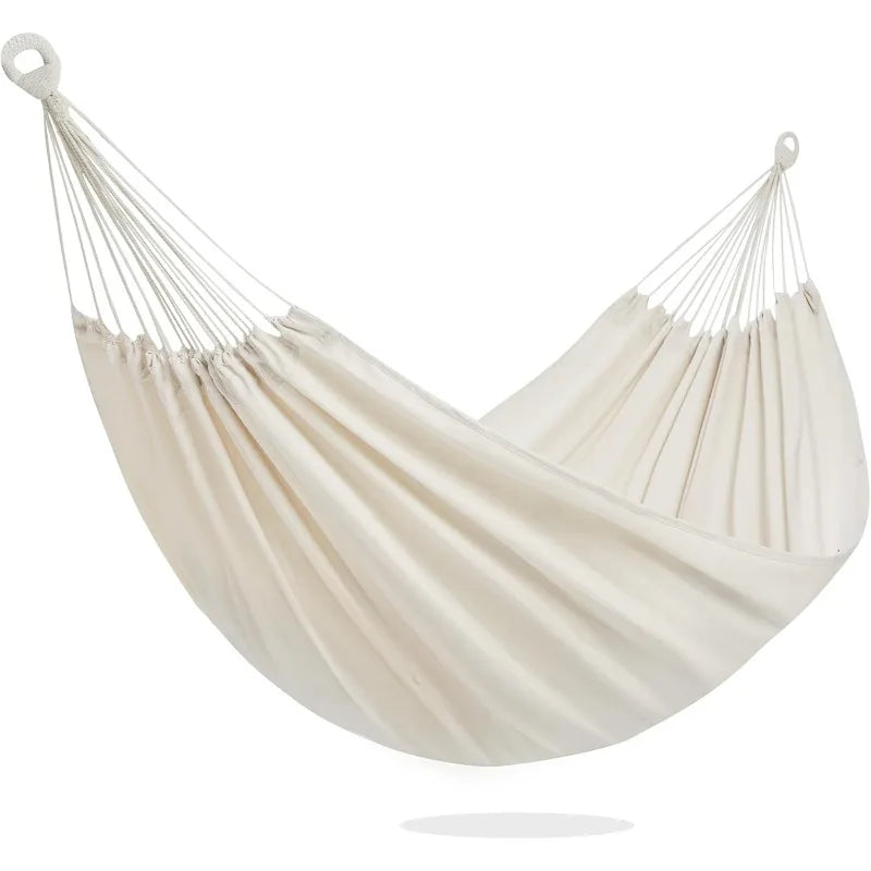Hamac 2 Places en Toile Beige, Barres d'Écartement en Option, 260 x 150 cm, vue 6