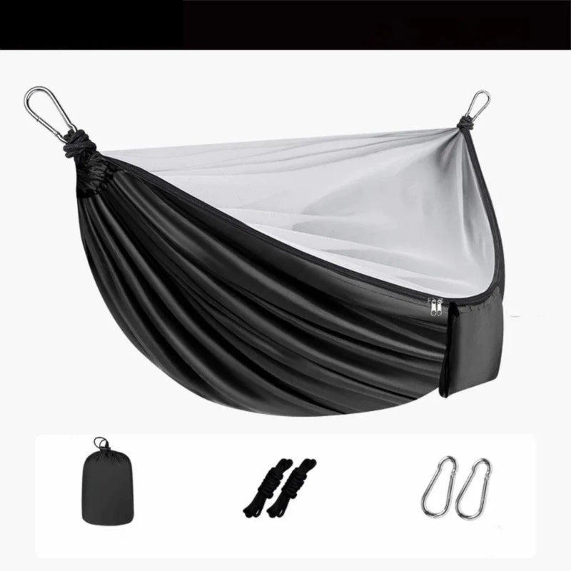Hamac de Camping Double avec Moustiquaire Intégrée, Polyester, 270 x 140 cm, 5 Coloris, vue 10