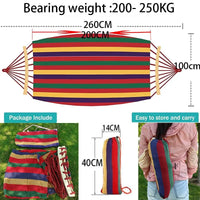 Hamac Rayé à Barre en Toile Coton et Polyester, 1 ou 2 Places, 200 cm, Sac de Rangement, vue 11
