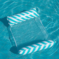 Hamac Flottant Gonflable Pliable avec Filet en Nylon, 122 x 70 cm, Bleu Turquoise ou Vert, vue 7