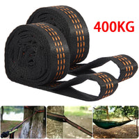Sangles de Hamac Nylon Noir Orange pour Arbres, Lot de 2 à 6