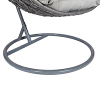 Fauteuil Suspendu Œuf en Rotin Tressé avec Pied en C et Coussins, 92 cm, vue 6