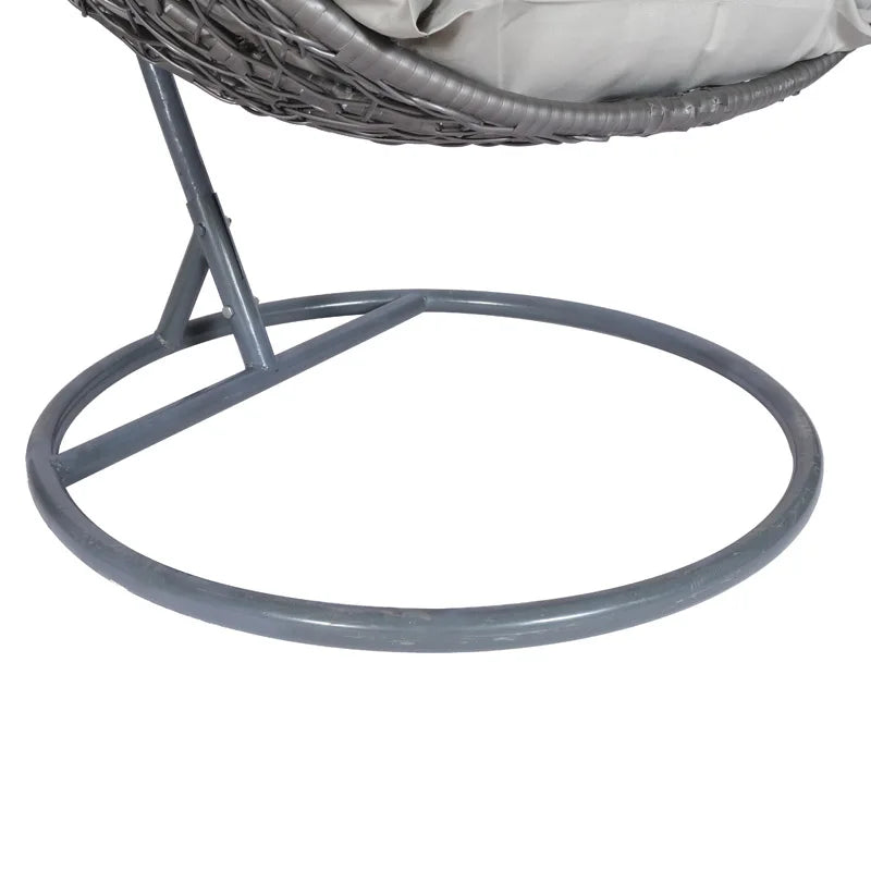 Fauteuil Suspendu Œuf en Rotin Tressé avec Pied en C et Coussins, 92 cm, vue 6