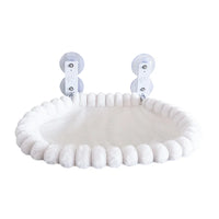 Hamac pour Chat Fenêtre à Ventouses, Peluche Blanche, Ovale ou Carré, vue 4