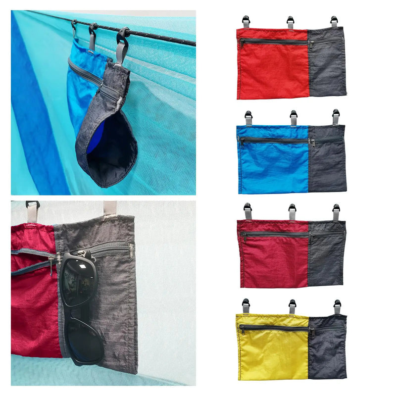 Organiseur de hamac à poches zippées, pochette suspendue coulissante 27 x 17 cm, rouge, bleu ou jaune, vue 5