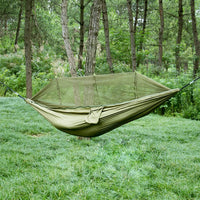 Hamac Moustiquaire de Camping en Nylon, Vert Militaire, 260 x 140 cm, vue 3