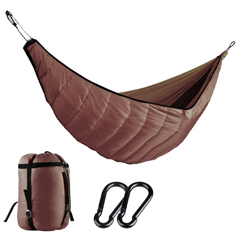 Sous-Couette pour Hamac d'Hiver 250 x 150 cm, Coque Nylon, 2 Mousquetons, Vert ou Rouge Foncé, vue 5