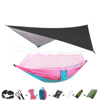 Hamac de Camping Double Moustiquaire, Bâche Imperméable et Sangles, 260 x 140 cm, vue 15