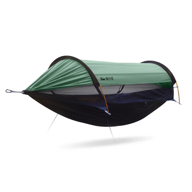 Hamac de camping double avec moustiquaire et toit pare-soleil, nylon 270 x 140 cm, vue 8