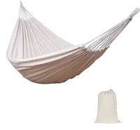 Hamac Double en Canvas Polyester-Coton 300 x 150 cm, Blanc Cassé, Gris ou Vert Foncé, vue 4