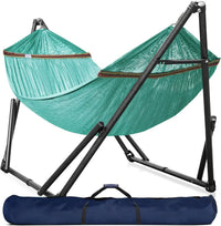 Hamac sur Pied Pliable 2 Places, Barres en Bois et Sac de Transport, vue 17