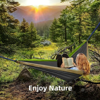 Hamac de Camping Double Extra Large 300 x 200 cm avec 2 Sangles de 2 m et Mousquetons, vue 3